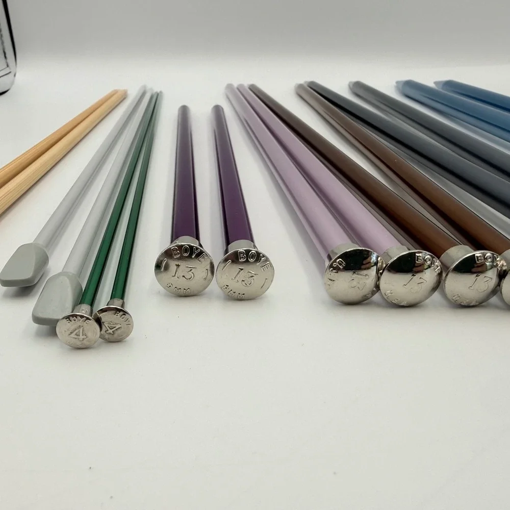 Mixed Knitting Needle Lot Boye Susan Bates Clover Bamboo Aluminum Sizes 4-17